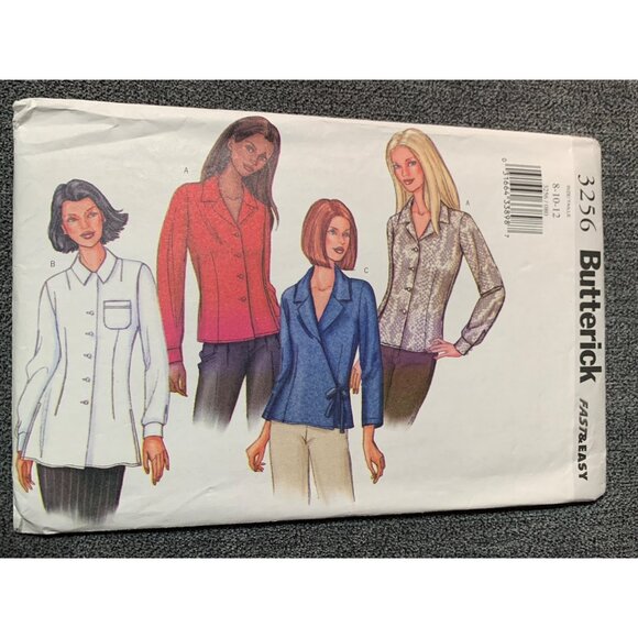 Butterick 3256 Misses' Shirt Sewing Pattern Sizes 8-10-12 Fast & Easy Uncut - Picture 1 of 2